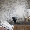 Chinoiserie Chic, Pearl Gray Mural Wallpaper - room preview 04
