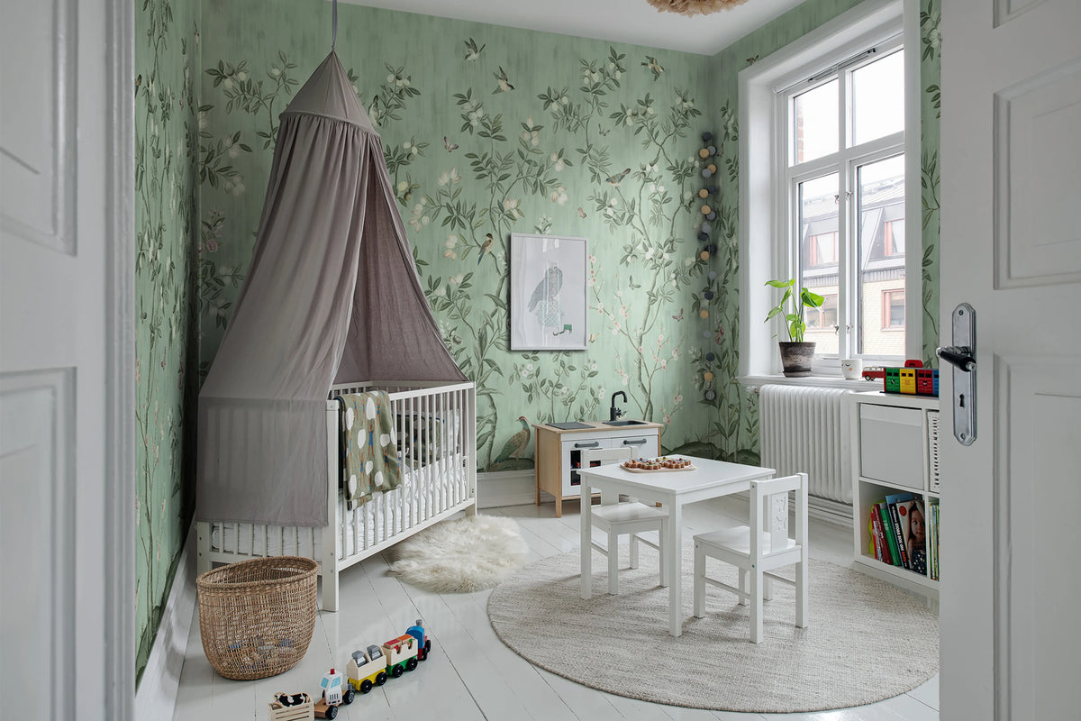 Chinoiserie Chic, Jade Mural Wallpaper - room preview 04