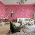 Chinoiserie Chic, Fuchsia Mural Wallpaper - room preview 04