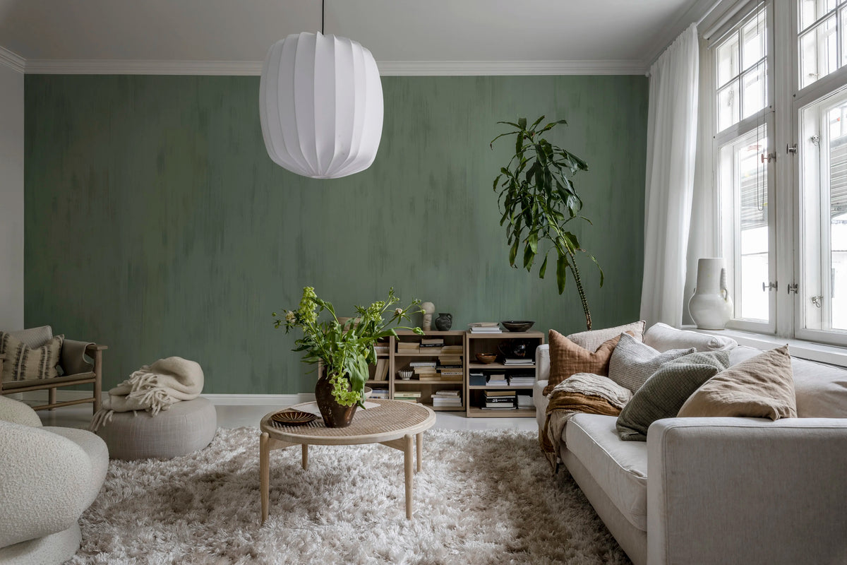 Brushstrokes, Jade Mural Wallpaper - room preview 04
