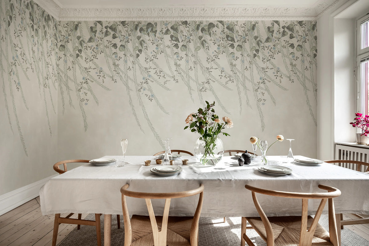 Lush Foliage, Sage Tint Mural Wallpaper - room preview 04