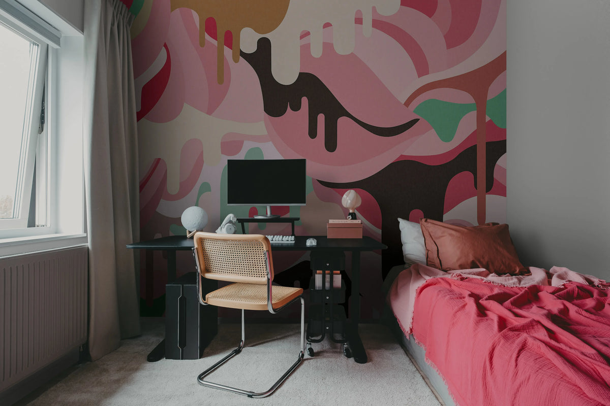 Dripping Rainbow, Marshmallow Mural Wallpaper - room preview 04