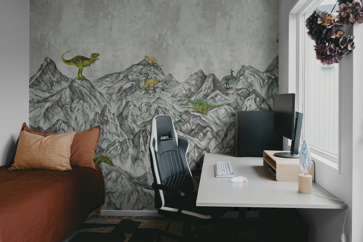 Dinosaur Mountain Mural Wallpaper - room preview 04