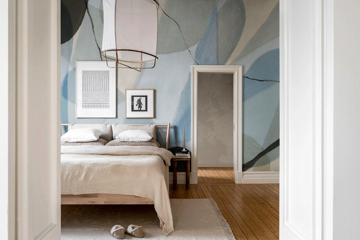 Asana, Ocean Blue Mural Wallpaper - room preview 04