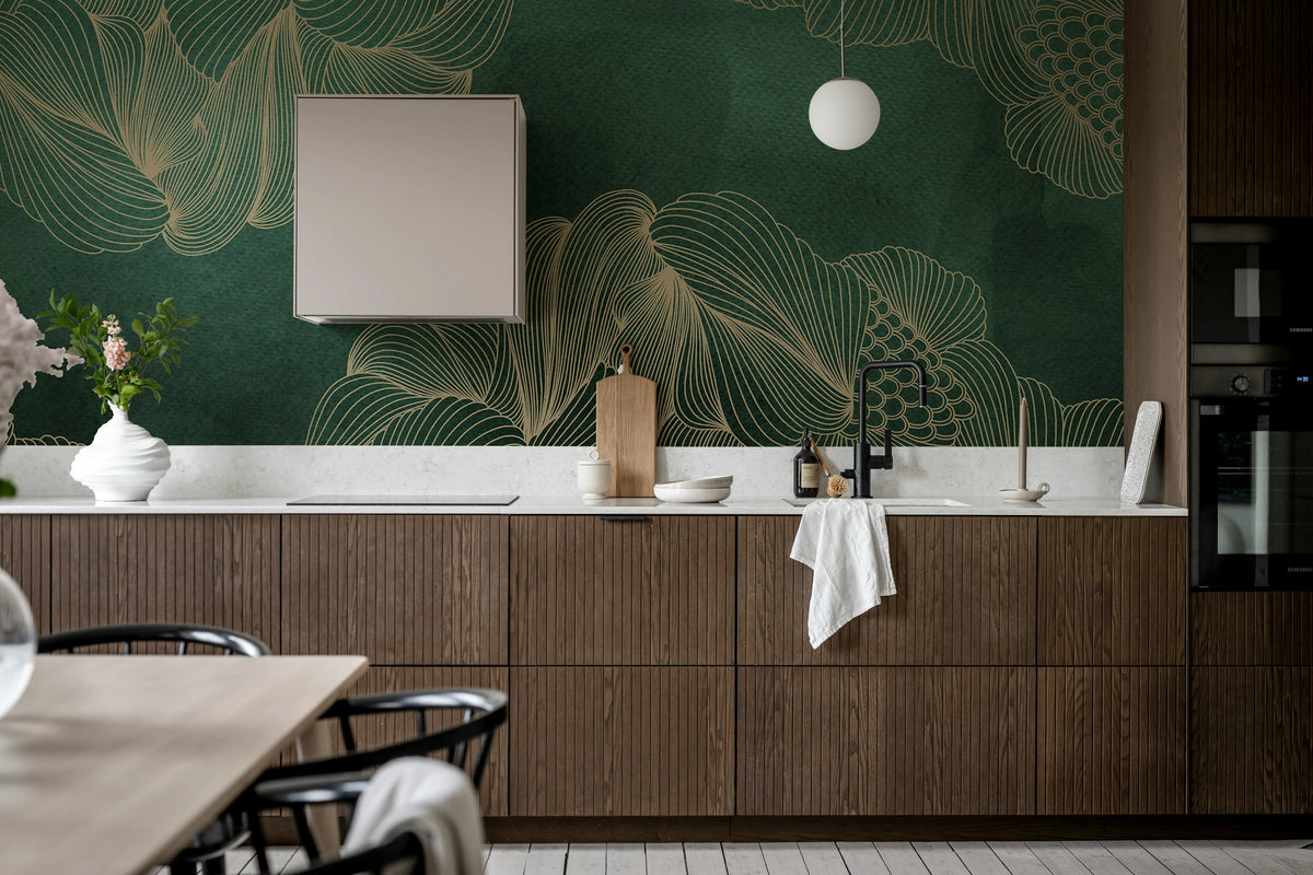 Opulence, Jade Mural Wallpaper - room preview 04