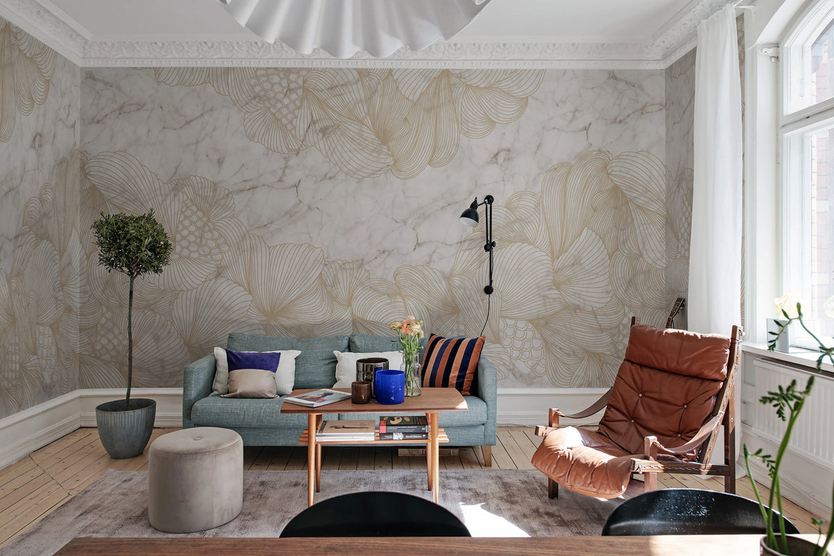 Opulence, Marble Mural Wallpaper - room preview 04