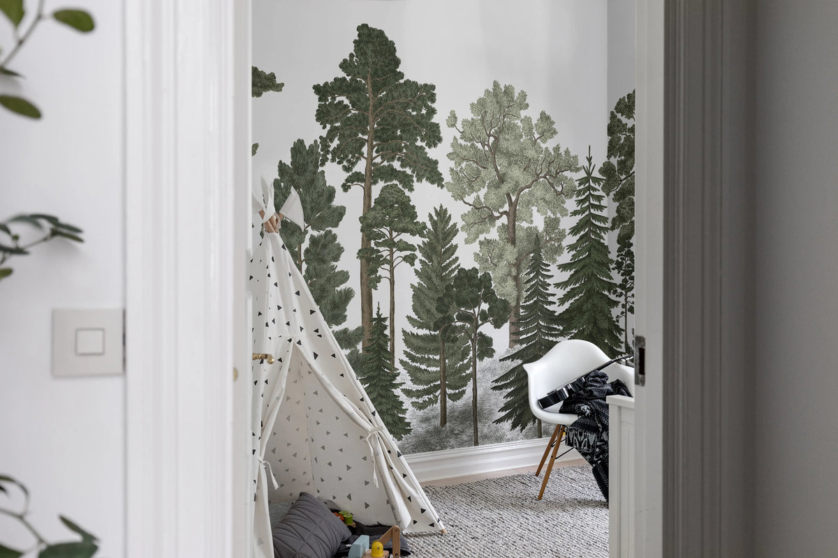 Scandinavian Bellewood Mural Wallpaper - room preview 04