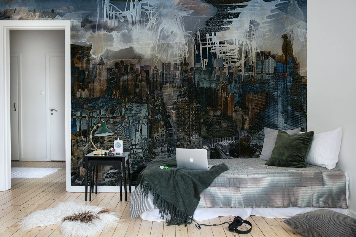 Dystopia Mural Wallpaper - room preview 04