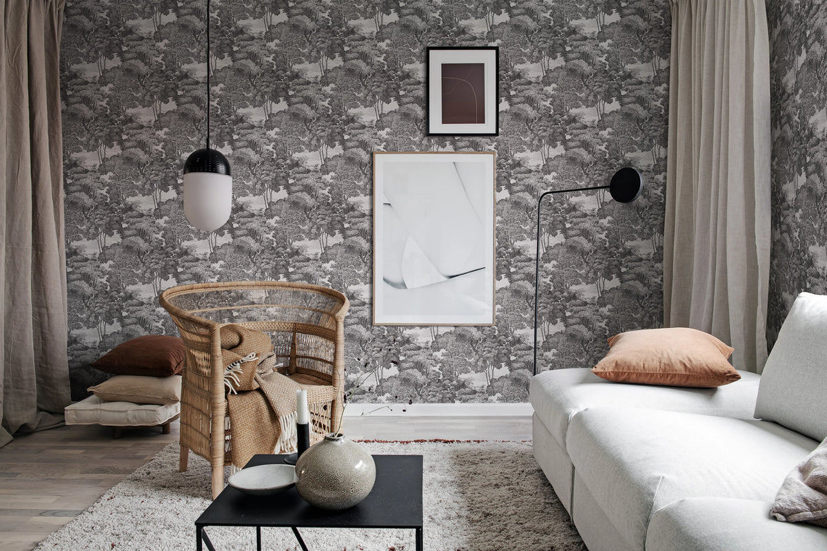 Saint Sebastian, Graphite Mural Wallpaper - room preview 04