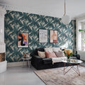 Palm Spring, Teal Mural Wallpaper - room preview 04