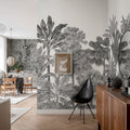 Tropical Bellewood, Graphite Mural Wallpaper - room preview 04