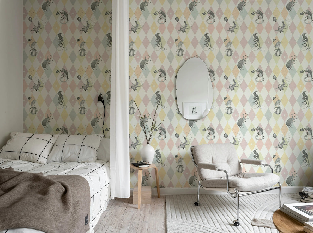 Circus Corner Pastel Mural Wallpaper - room preview 04