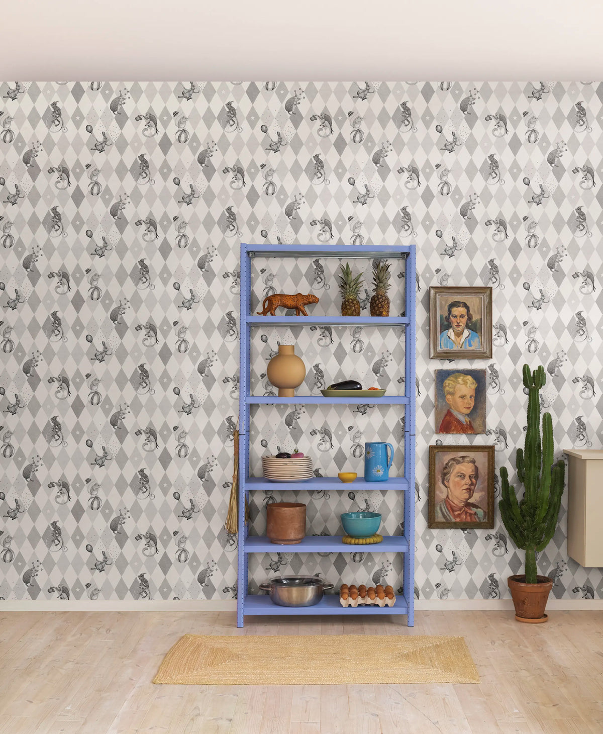 Circus Corner Graphite Mural Wallpaper - room preview 04