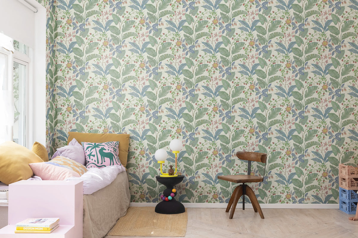 Strawberry Lane, Ivory Mural Wallpaper - room preview 04