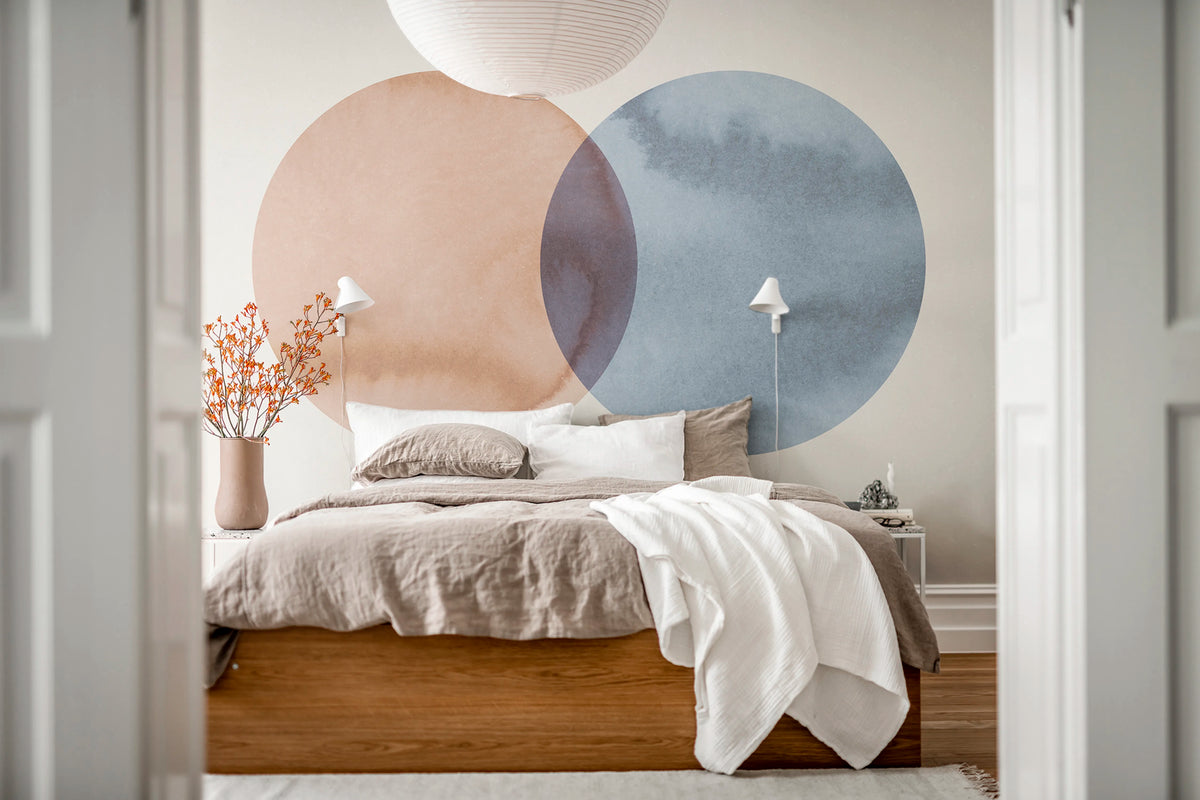 Eclipse, Red Blue Mural Wallpaper - room preview 04