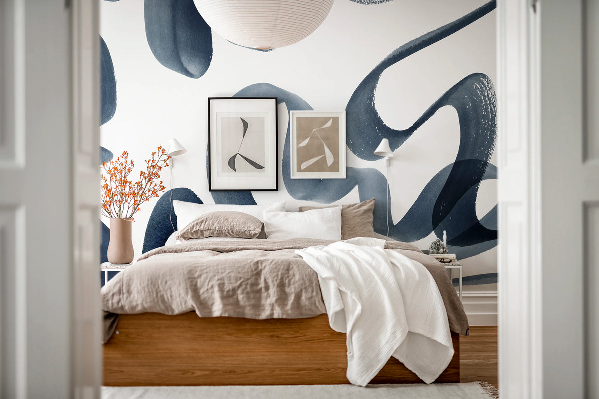 Waves, Ink Mural Wallpaper - room preview 04