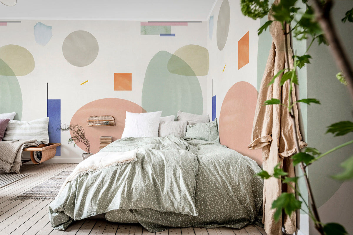 Geometry, Pastel Mural Wallpaper - room preview 04
