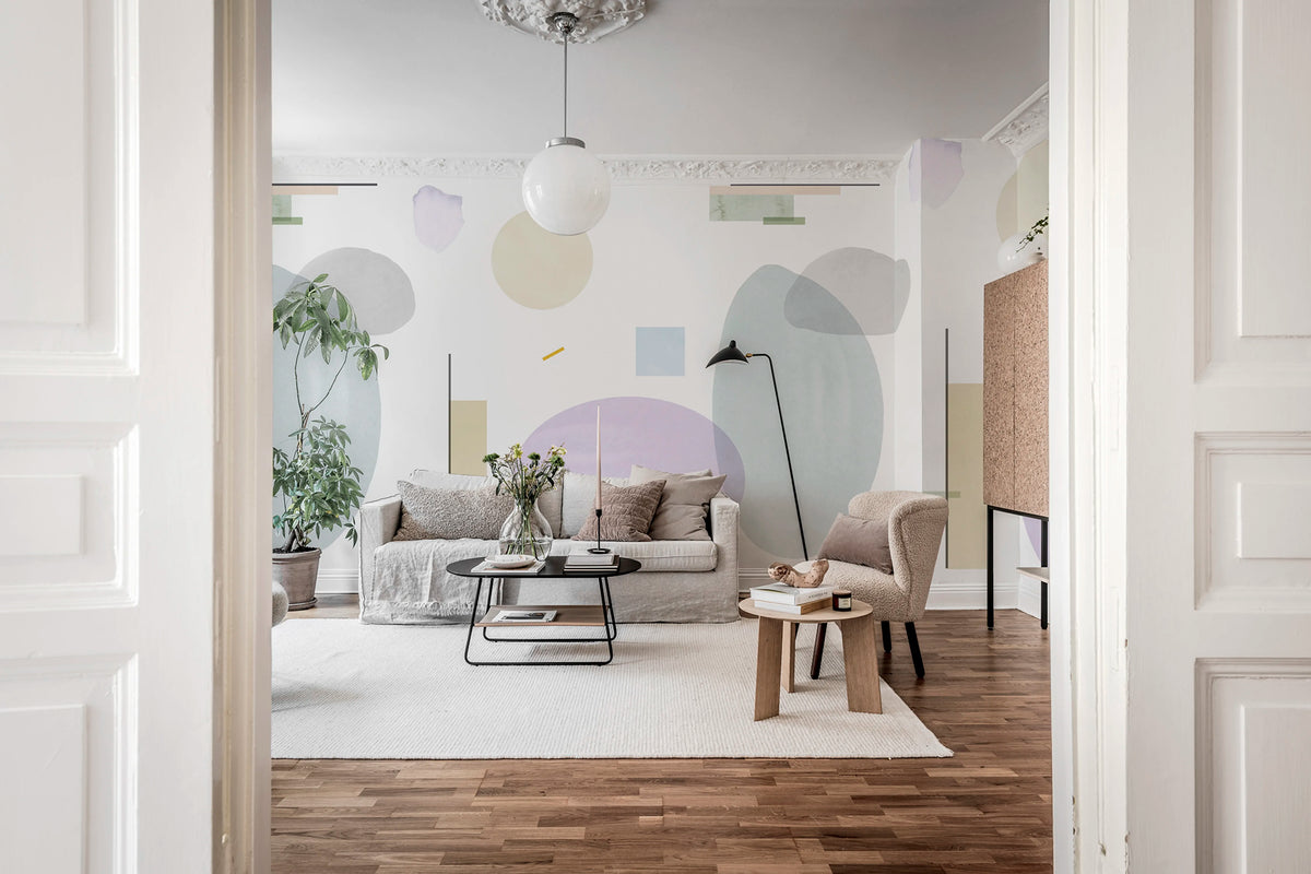 Geometry, Lilac Mural Wallpaper - room preview 04