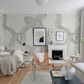 Stripes, Graphite Mural Wallpaper - room preview 04