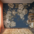 Efraim, Dark Blue Mural Wallpaper - room preview 04