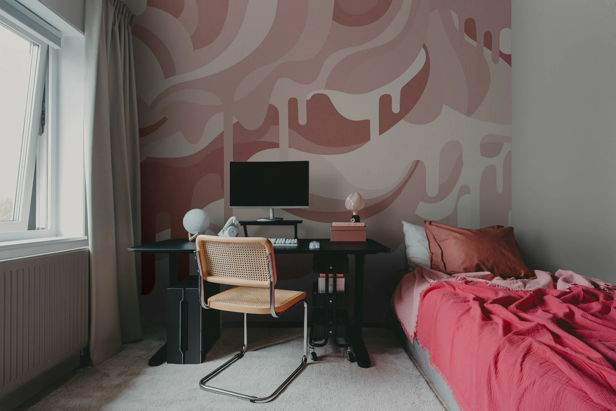 Dripping Ice Cream Pink Mural Wallpaper - room preview 04