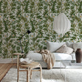 Rose Hip, Green Mural Wallpaper - room preview 04
