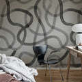 Serpentine, Gray Mural Wallpaper - room preview 04