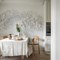 Scattered Dots, White Mural Wallpaper - room preview 04