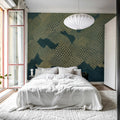 Golden Mountains, Dark Blue Mural Wallpaper - room preview 04