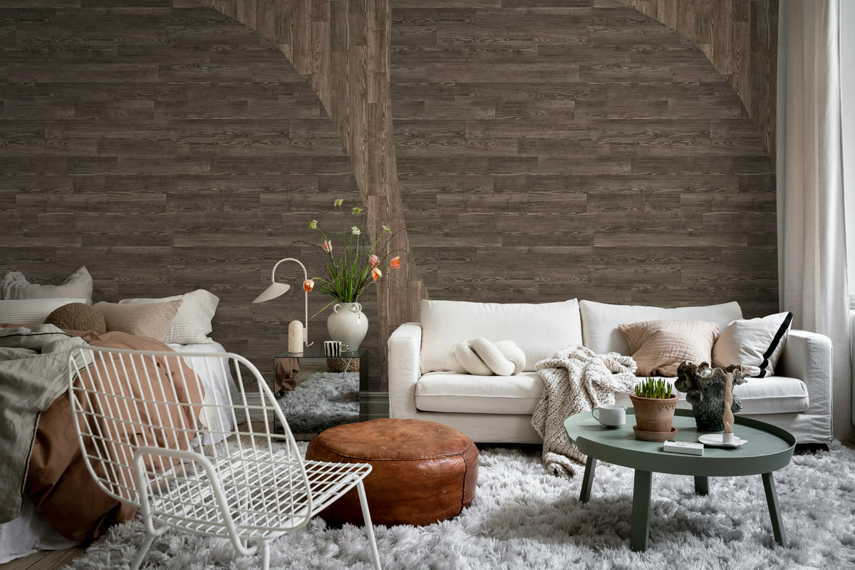 Woodline, Teak Mural Wallpaper - room preview 04
