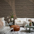 Woodline, Teak Mural Wallpaper - room preview 04