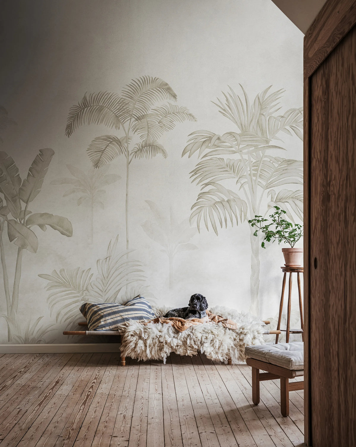 Jungle Horizon, Beige Mural Wallpaper - room preview 04