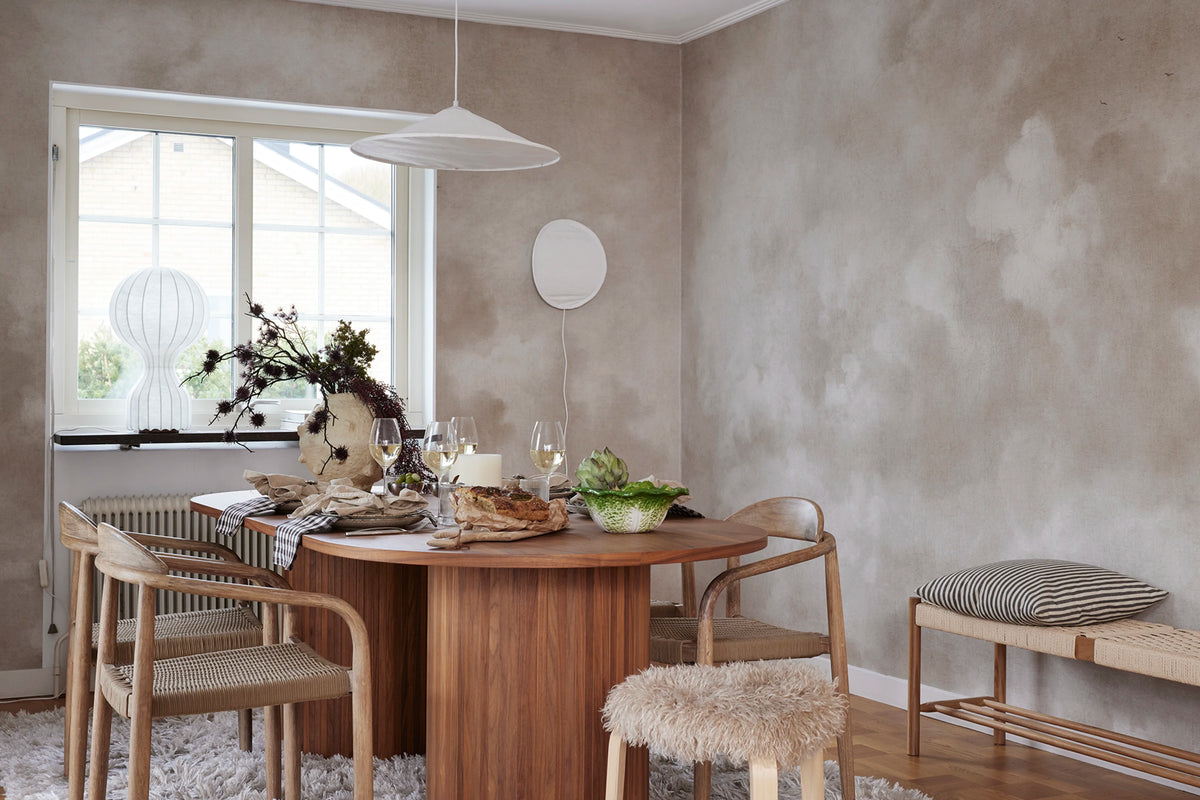 Vintage Clouds, Beige Mural Wallpaper - room preview 04