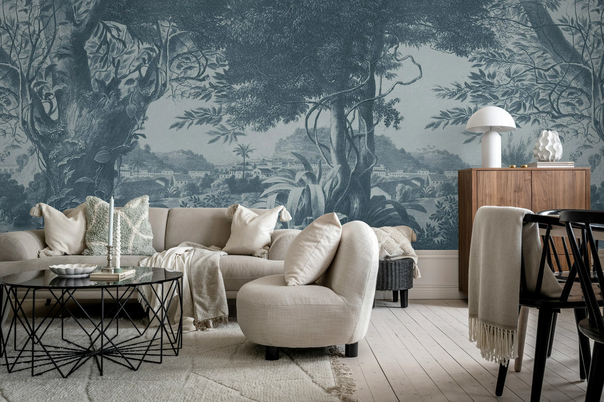 Mirage Repeatable, Blue Mural Wallpaper - room preview 04