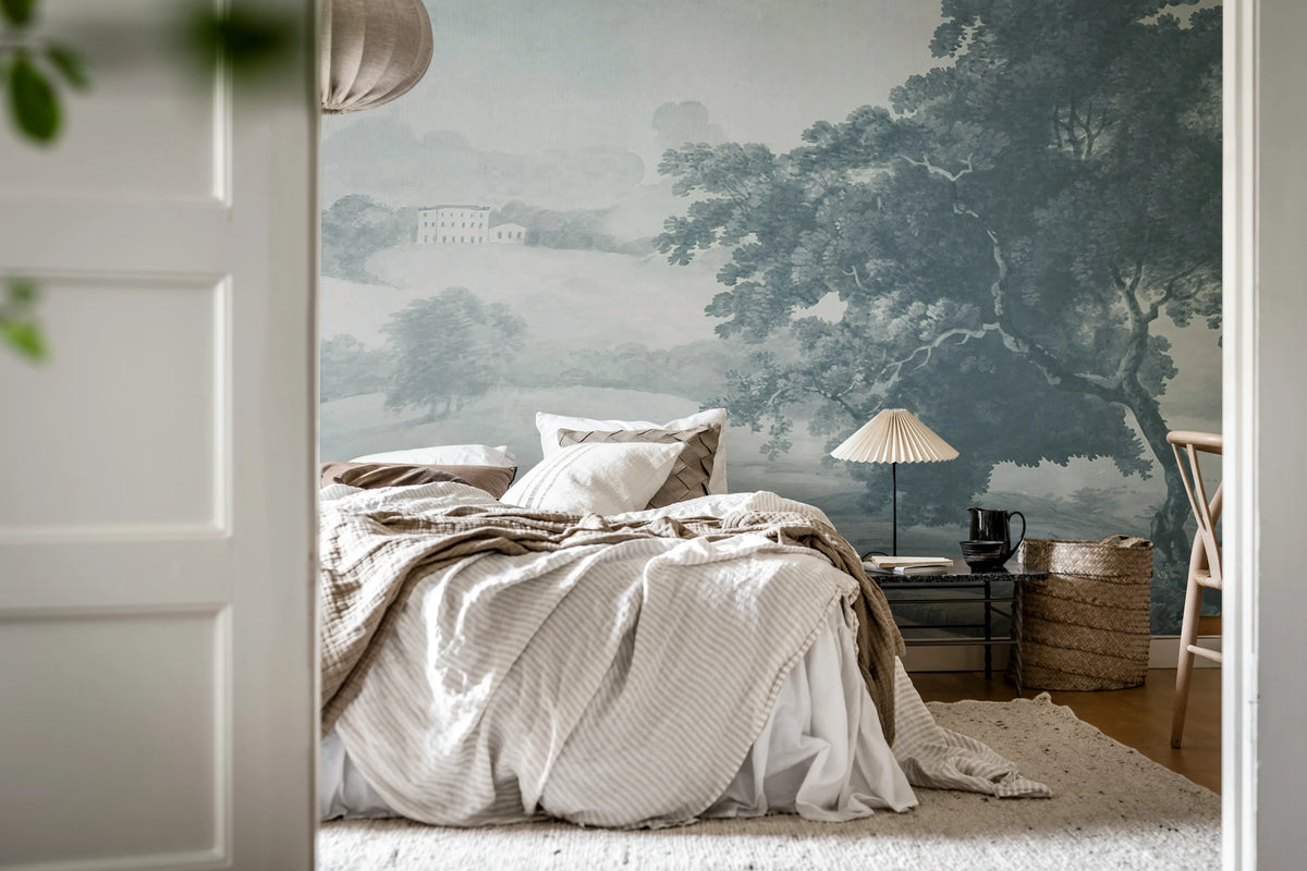 Vintage Tree, Blue Mural Wallpaper - room preview 04