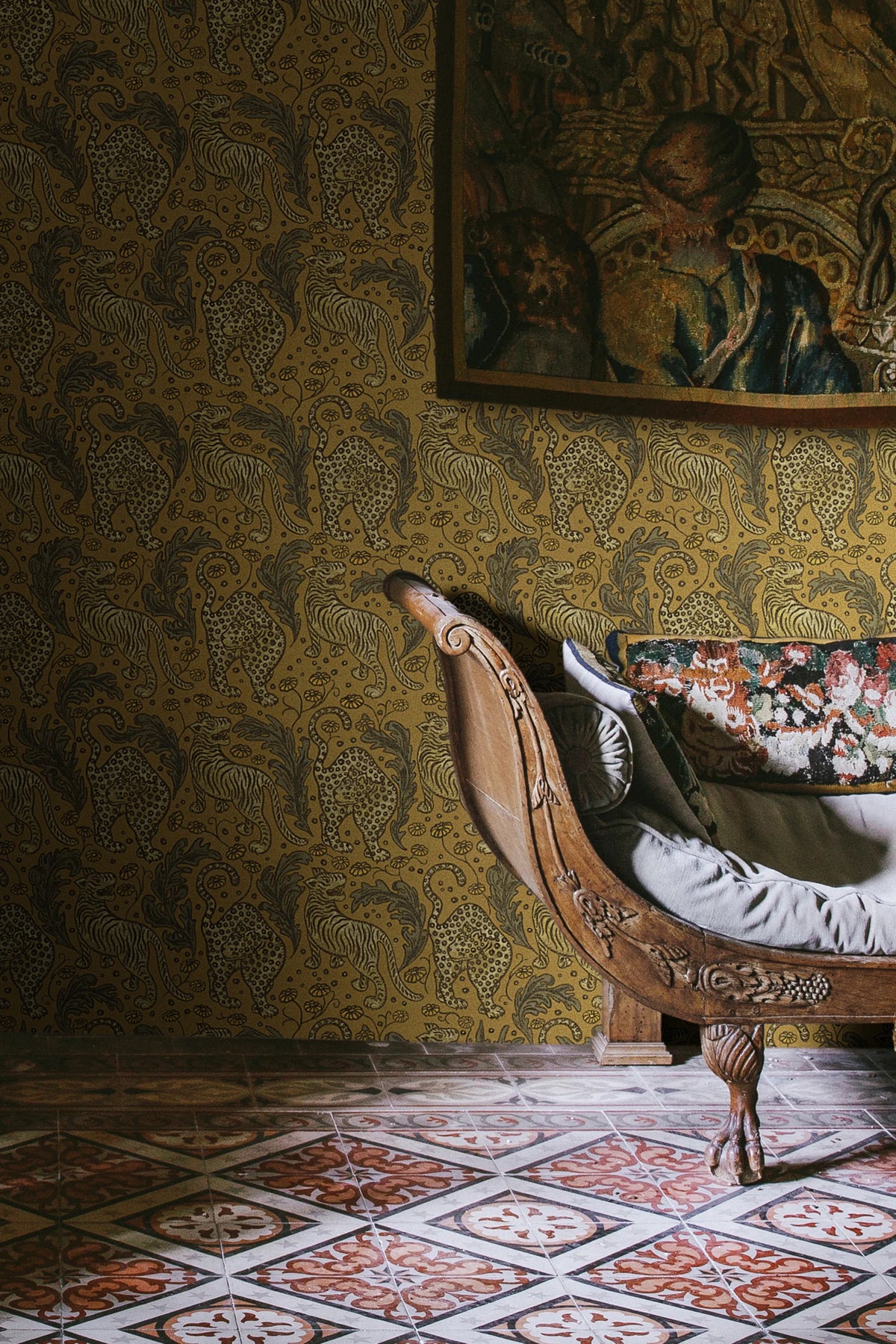 Year Of The Tiger, Saffron Mural Wallpaper - room preview 04