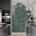 Green Wood, Emerald Mural Wallpaper - room preview 04