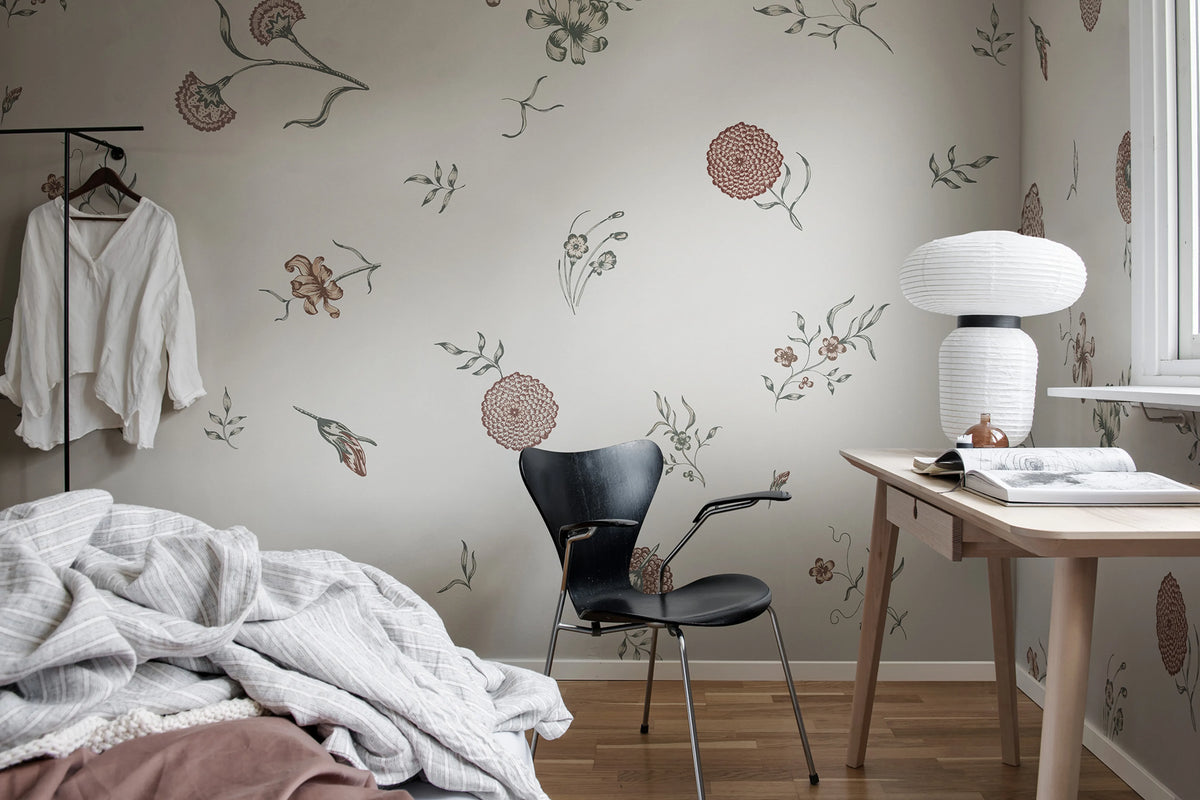 Flower Fall, Pearl Mural Wallpaper - room preview 04
