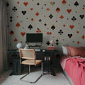 Poker Face, Red Mural Wallpaper - room preview 04