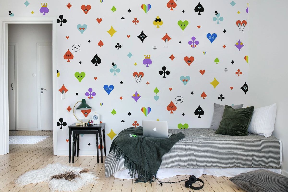Poker Face, Rainbow Mural Wallpaper - room preview 04