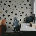 Poker Face, Black Mural Wallpaper - room preview 04