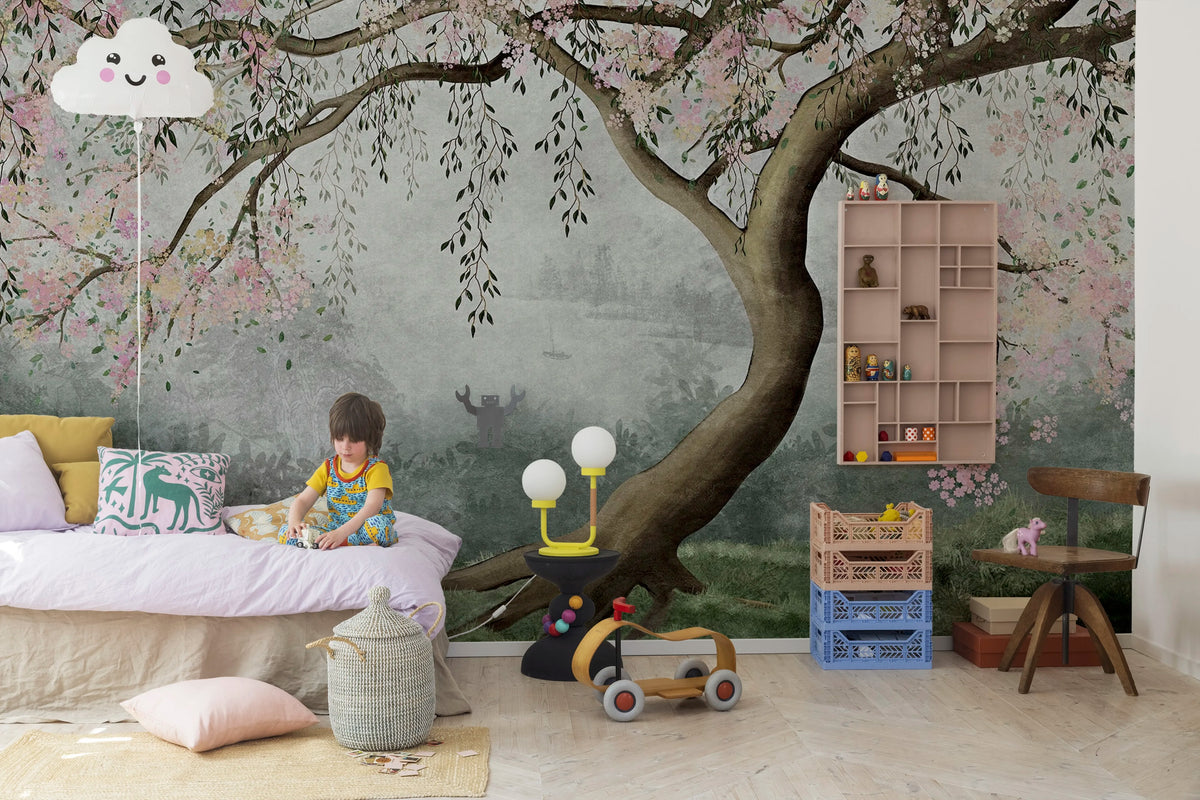 Tree of Dreams, Pastel Mural Wallpaper - room preview 04