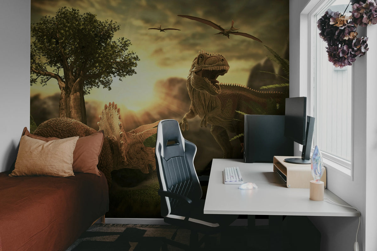 Dinosaur Park Mural Wallpaper - room preview 04