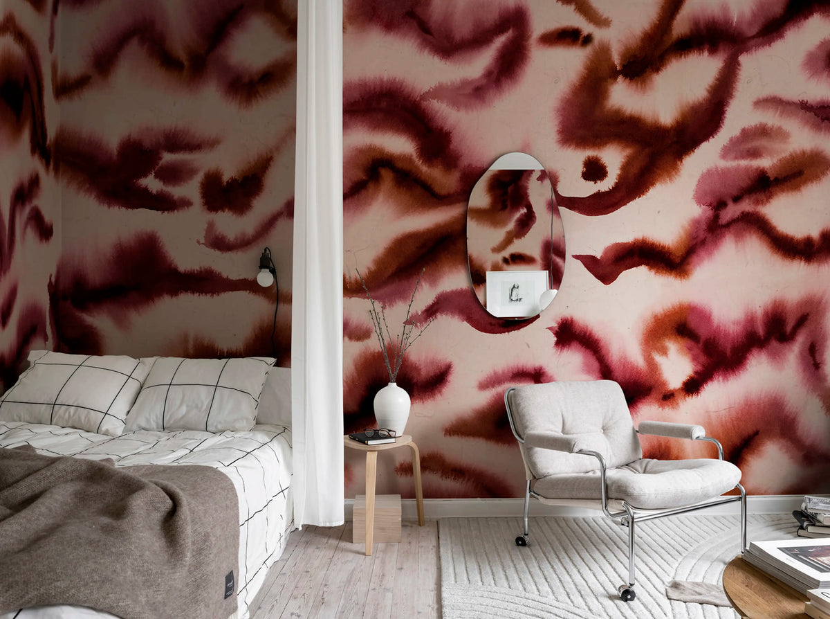 Guppy, Red Mural Wallpaper - room preview 04