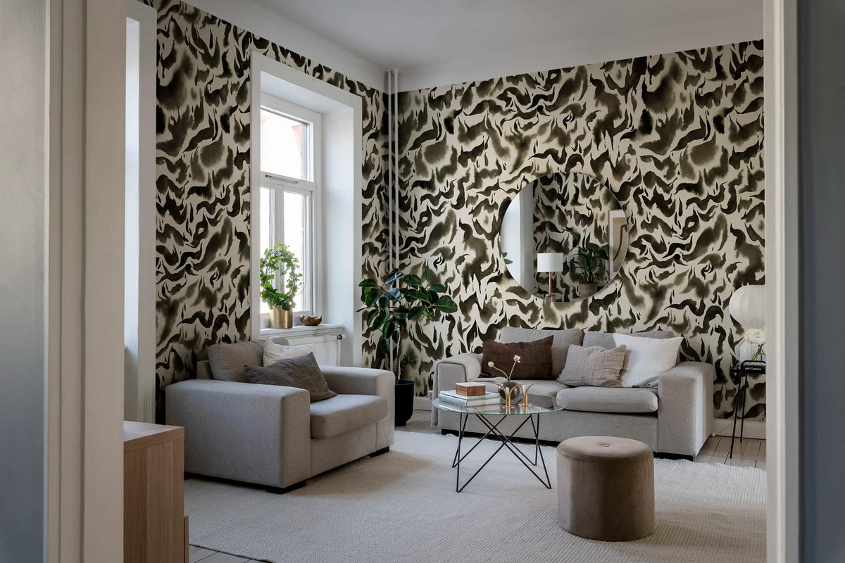 Discus, Graphite Mural Wallpaper - room preview 04