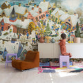 Friendly Town, Winter Mural Wallpaper - room preview 04