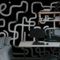 Artzy Path, Black Mural Wallpaper - room preview 04