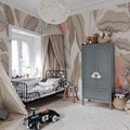 Cool Flora, Beige & Pink Mural Wallpaper - room preview 04