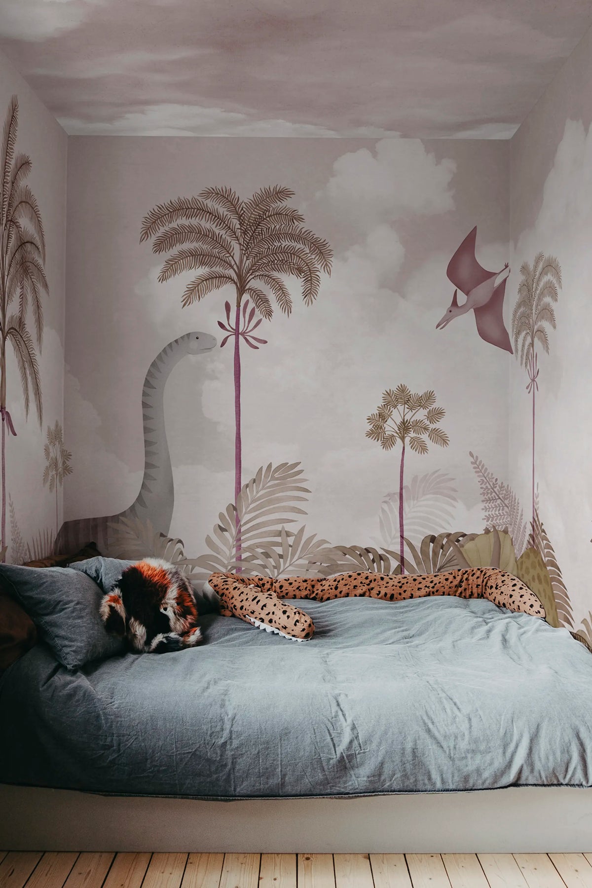 Dinosaur World, Pink Mural Wallpaper - room preview 04