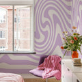 Happy Wobbly, Lilac Mural Wallpaper - room preview 04